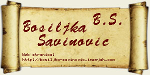 Bosiljka Savinović vizit kartica
